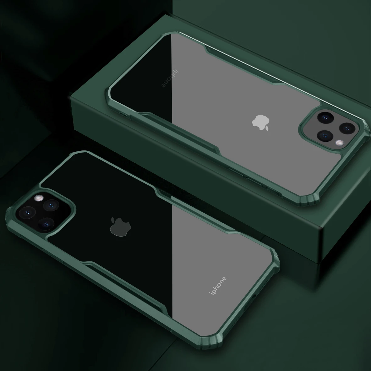 HD прозрачный чехол из поликарбоната + ТПУ для Iphone 11 Pro Max Xr Xs X 6 6s 7 8 Plus с защитой от