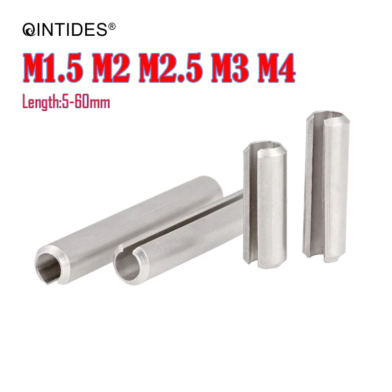 QINTIDES M1.5 M4 Пружинные параллельные штифты с прорезями из нержавеющей стали