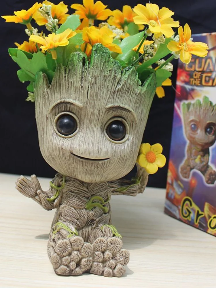 

Lucky Wood Groot Flowerpot Bird's Nest Tree Man Groot Tree Creatieve Statue Man Figure Decoration Home Decoratie Accessoires
