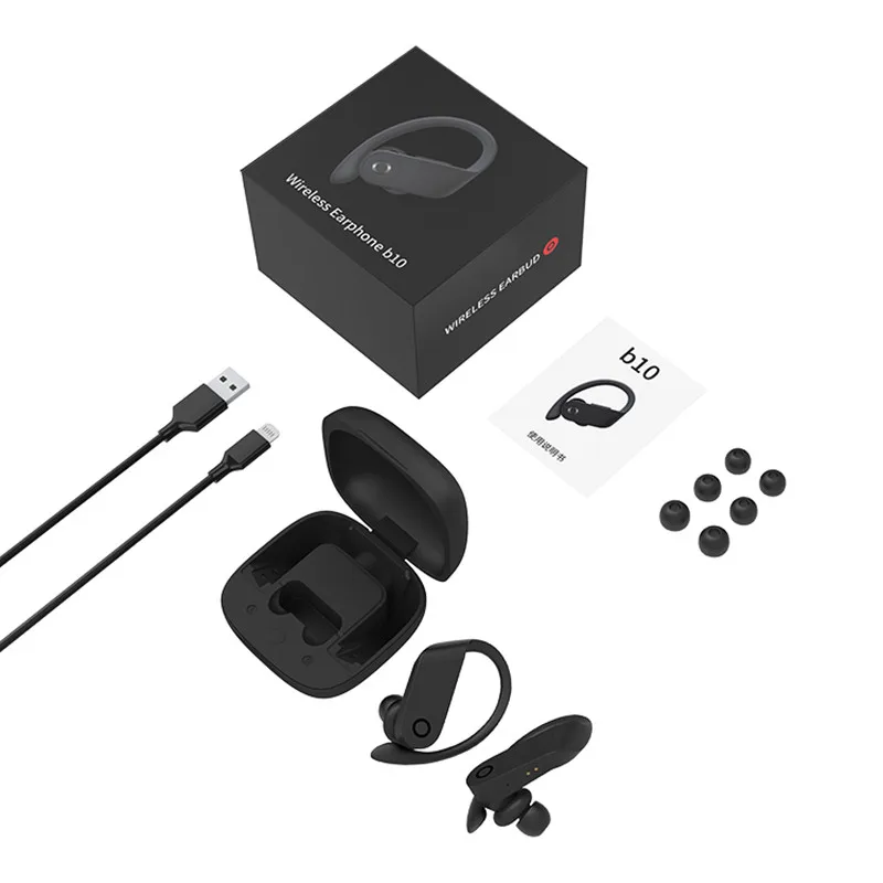 B10 наушники вкладыши TWS Bluetooth 5 0 беспроводной зарядки ушной крючок гарнитуры