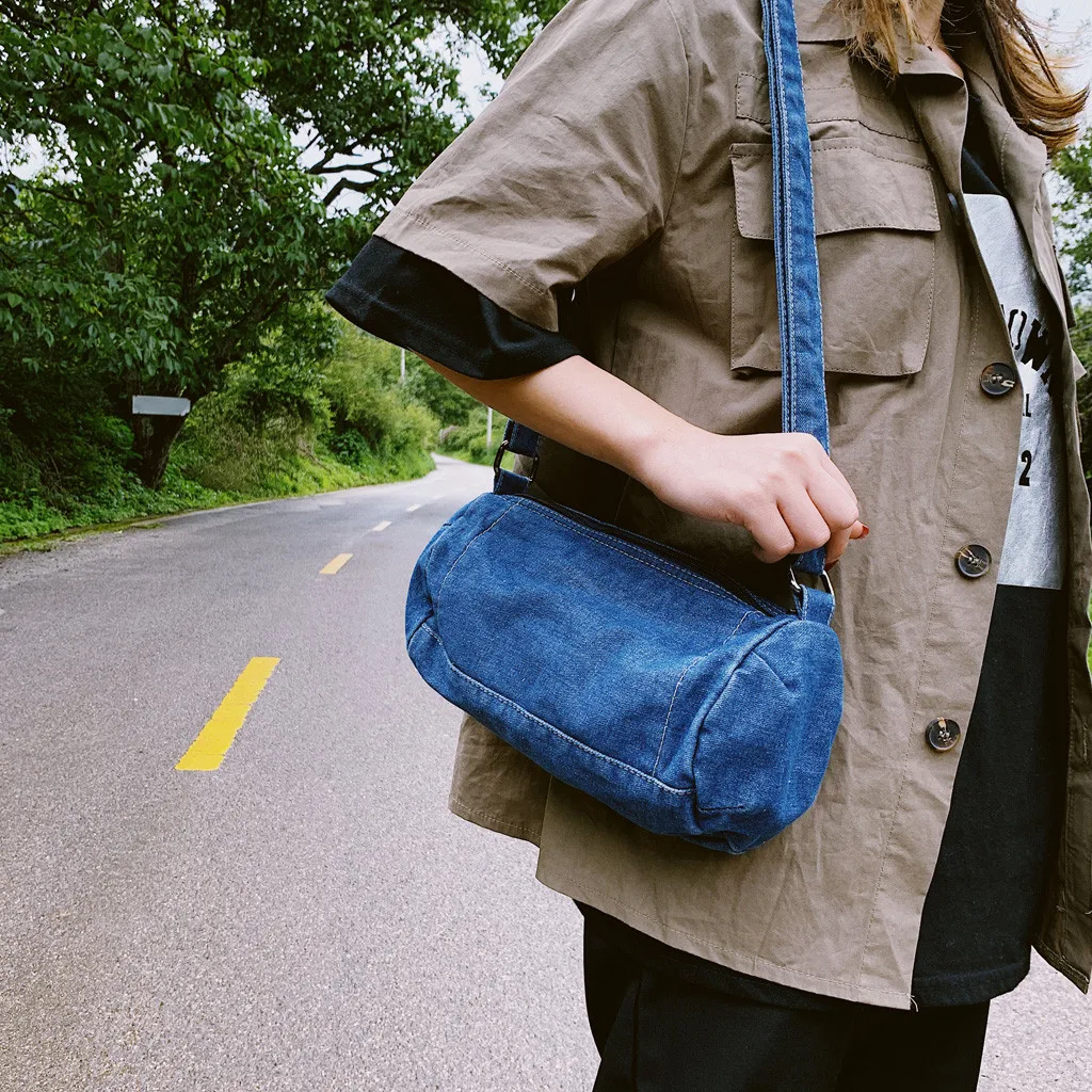 Женские сумки сумка мессенджер Холщовая Сумка модная джинсовая для покупок