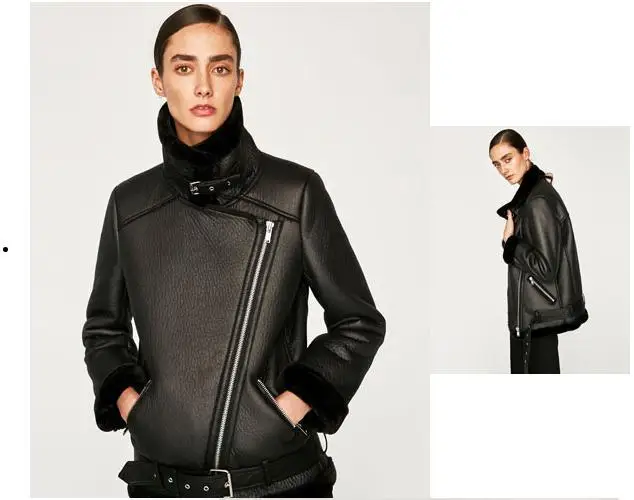 

Free shipping, new faux fur women jacket.pu woman's biker's jackets,fashion winter warm coat.style leather cothing