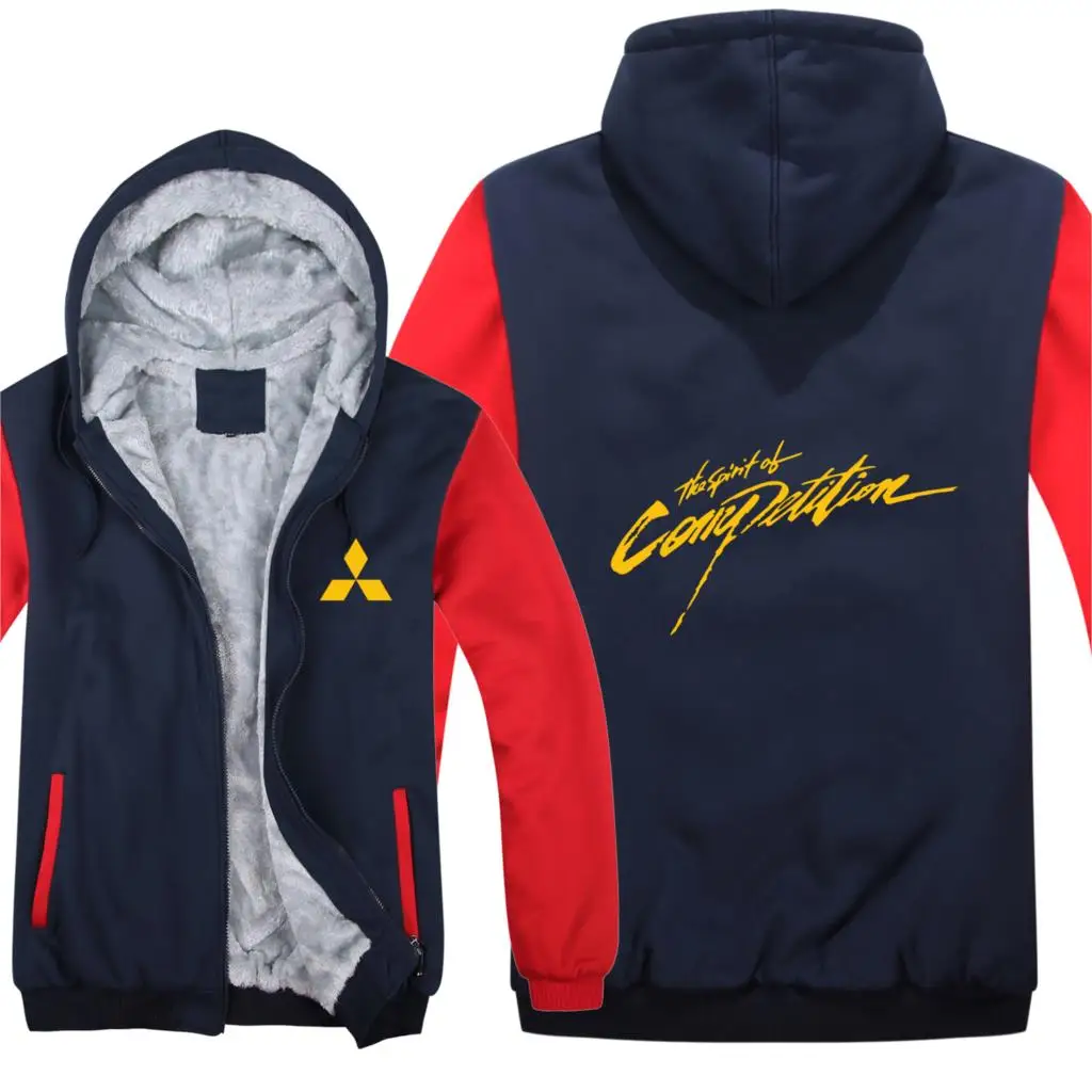 

Winter Mitsubishi Spirit of competition Hoodies Men Coat Pullover Wool Liner Jacket Motors Sweatshirts Hoody HS-059