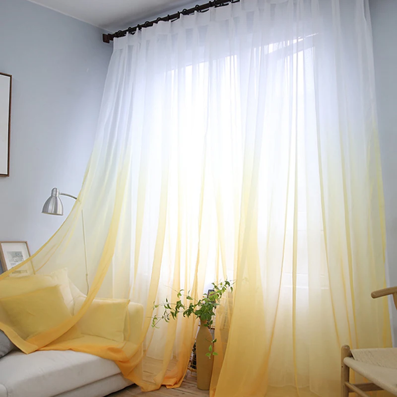 Цветная прозрачная вуаль занавески для спальни отеля пасторальный деревенский