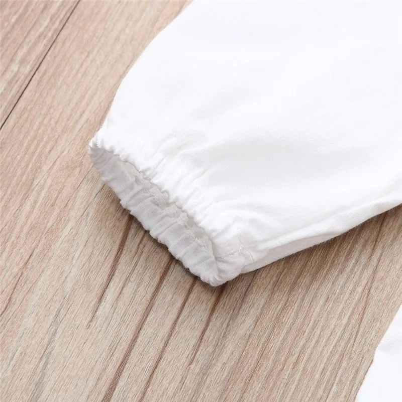 Милая Одежда для маленьких девочек Топы с длинными рукавами Блузка + вечерние