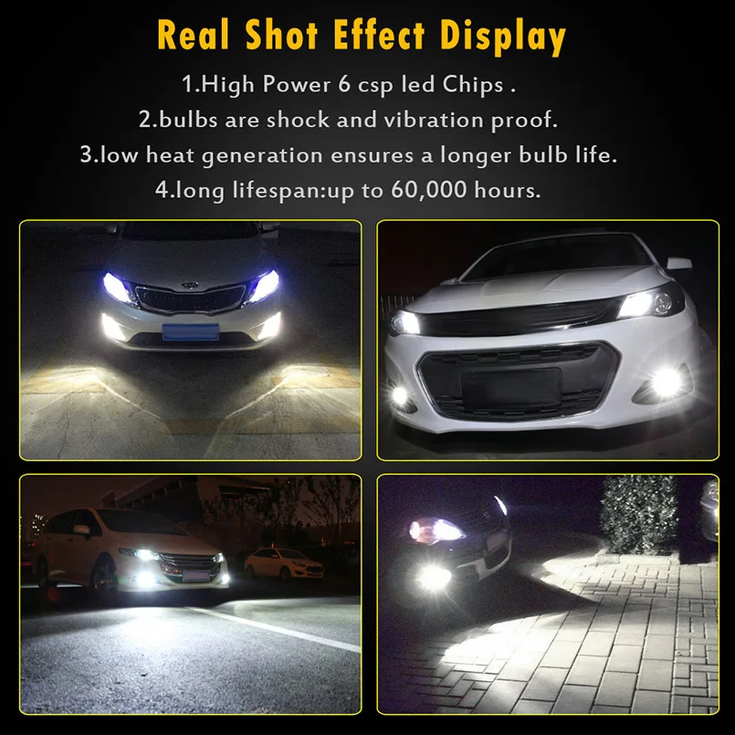 Светодиодные противотуманные фары H16 H11 9006 лм 2 шт.|Передние LED-фары для авто| |