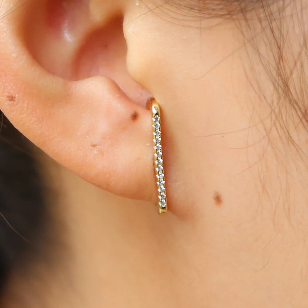 Женские серьги гвоздики в форме буквы из 100% стерлингового серебра 925 пробы