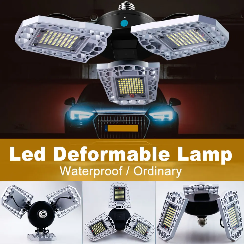 

Складная гаражная лампа E27, 200 в, точечный светодиодный светильник E26, светильник для высоких промышленных помещений 60 Вт 80 Вт 100 Вт