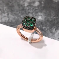 pomellato crystal ring plating 7colors stone full with zircon crystal honeycomb ring for women birthday gifts fashion jewelry