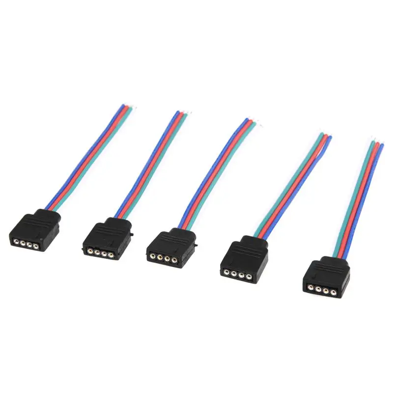 5 шт. RGB светодиодный светильник полосы 4 Pin гнездовой разъем кабеля|Соединители| |