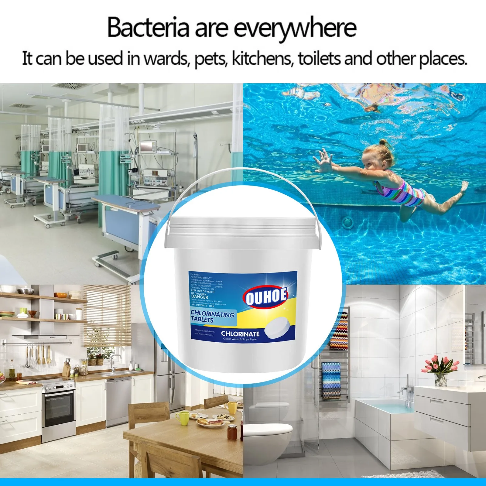 

Multi Functional Stain Cleaner Swimming Pool Effervescent Cleaning Tablets 300g