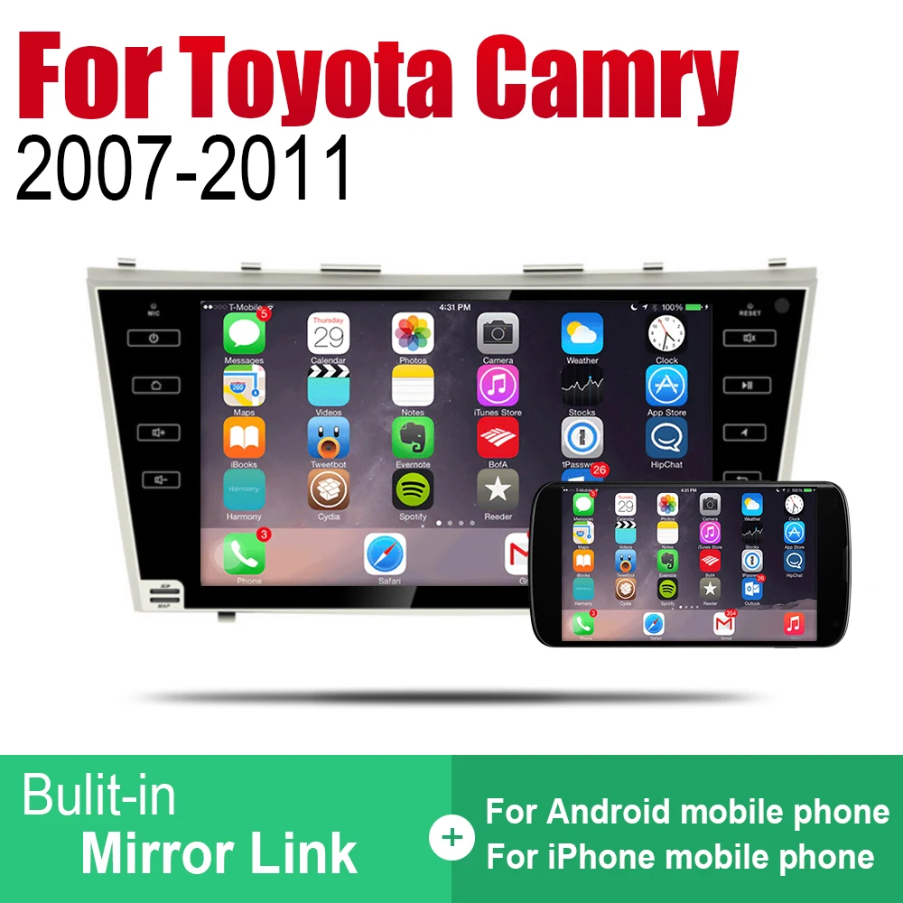 Автомагнитола 2 Din на Android для Toyota Camry 2007 2008 2009 2010 2011 автомобильный мультимедийный