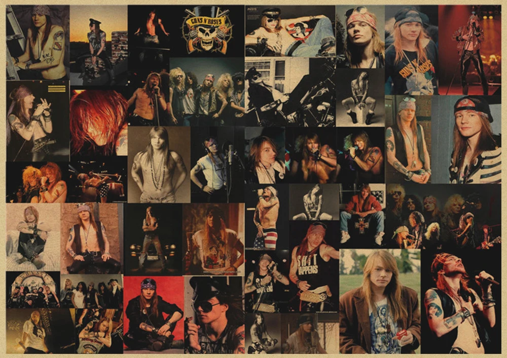 Крафт-бумага The Guns N' Roses Gnr плакат ретро рокеры декоративная живопись плакаты