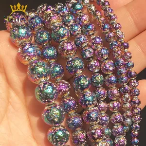 Круглые бусины из вулканической лавы, 15 дюймов, 46810 мм, для изготовления ювелирных изделий