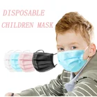 1-100 шт маска одноразовая маска для лица 3 Слои детская маска фильтр пыль маска для лица для детей ушной защитная маска