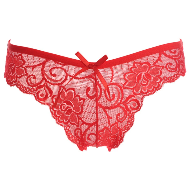

Beautiful Panties Women's Sexy Lace Thong Breathable Transparent Hollow Underwear Sexy Briefs Elastic Waist Panties