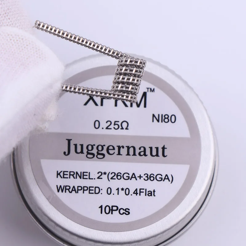 Новинка XFKM 10 шт./кор. NI80 высокоплотные готовые катушки Clapton для RDA RTA RBA мод