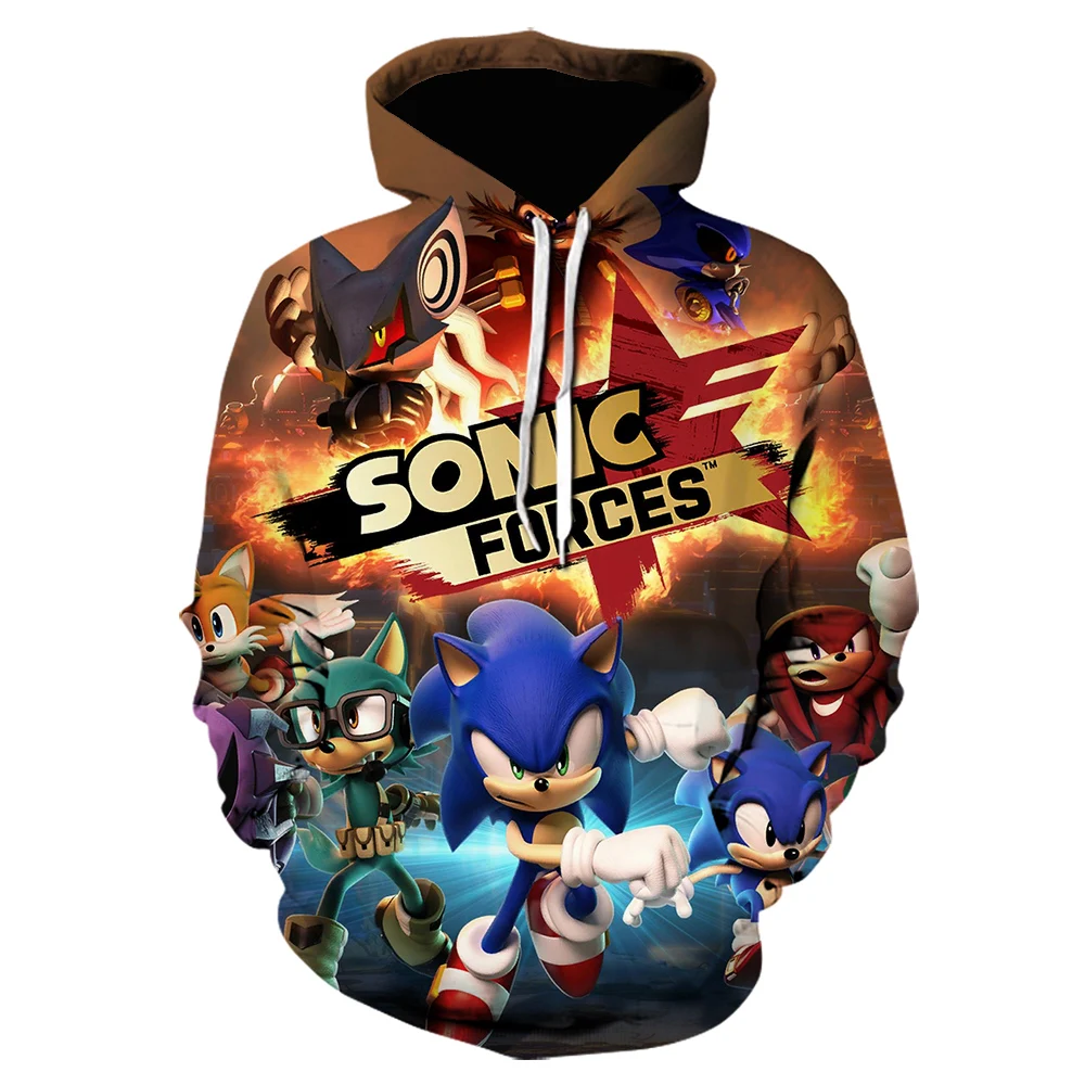 Новинка 2020 детские толстовки с объемным изображением ежика и Соника милый