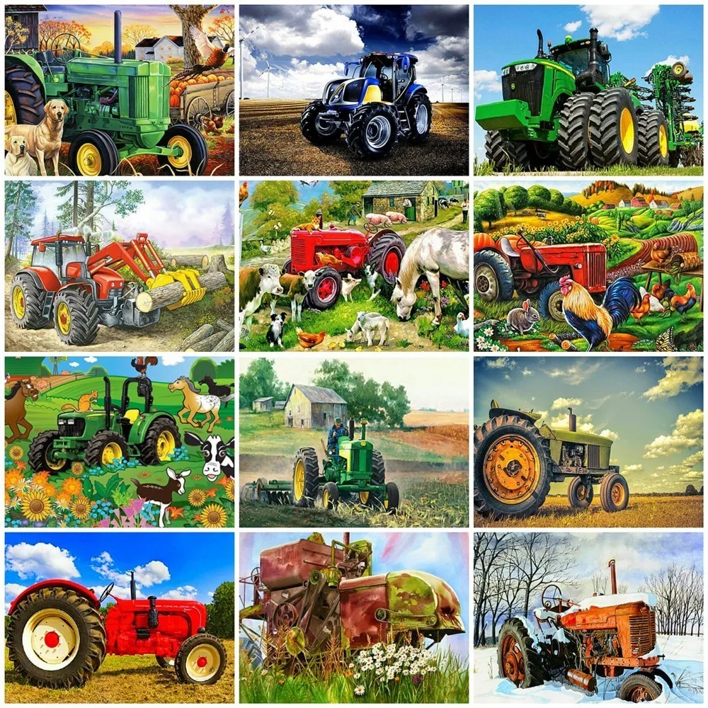 HUACAN полностью квадратная Алмазная картина для фермы 5D рукоделие мозаика вышивка