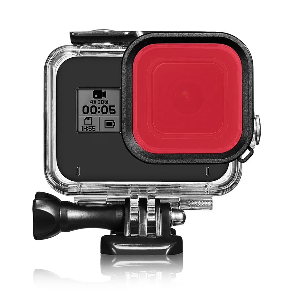 60 м go pro 8 корпус для GoPro Hero 8 черный защитный чехол водонепроницаемый корпус для GoPro 8 экшн-камера красный фильтр аксессуары