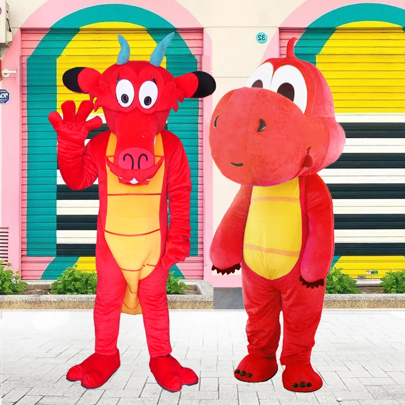 Костюм-талисман динозавр трава зеленый дракон ходящий анимация представления