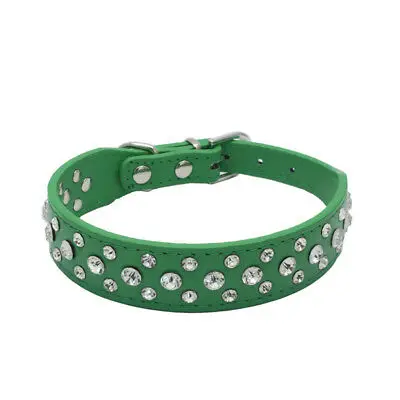 

2.5cm Width Cat Bling Collar Pet PU Dog Crystal Leather Rhinestone Diamante