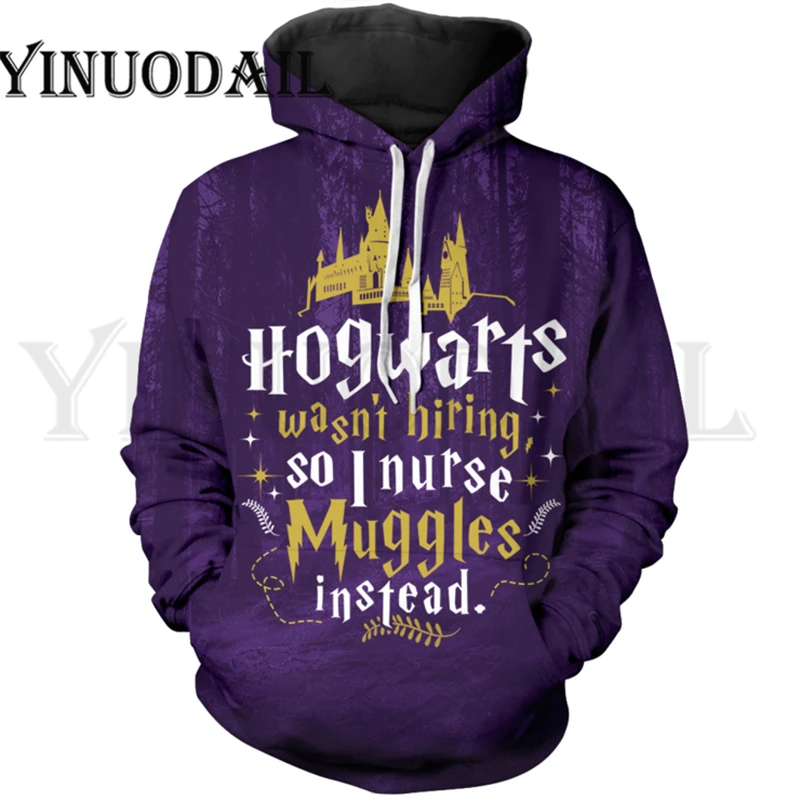 N Wizardry Hufflepuff толстовка с 3D принтом и карманом Хогвартс Гриффиндор унисекс Толстовка костюм толстовки Мужская одежда - Цвет: N