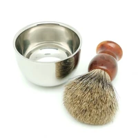 teyo two band fine badger hair shaving brush and shaving bowl set perfect for man wet shave cream safety double edge razor