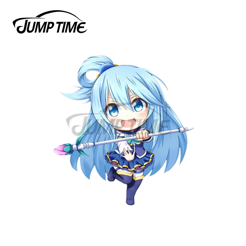 Время скачка 13x11 см для Konosuba Aqua забавная фотография JDM солнцезащитный