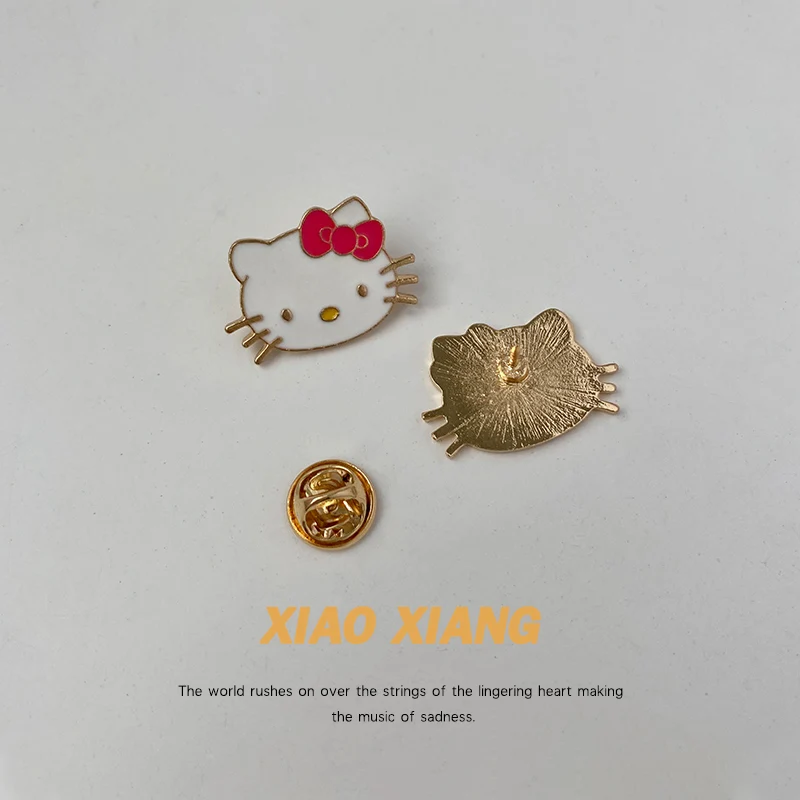 

Значок с героями аниме Hello Kitty, милые аксессуары, мультяшное сердце японской Девушки, брошь на рюкзак, булавка для одежды