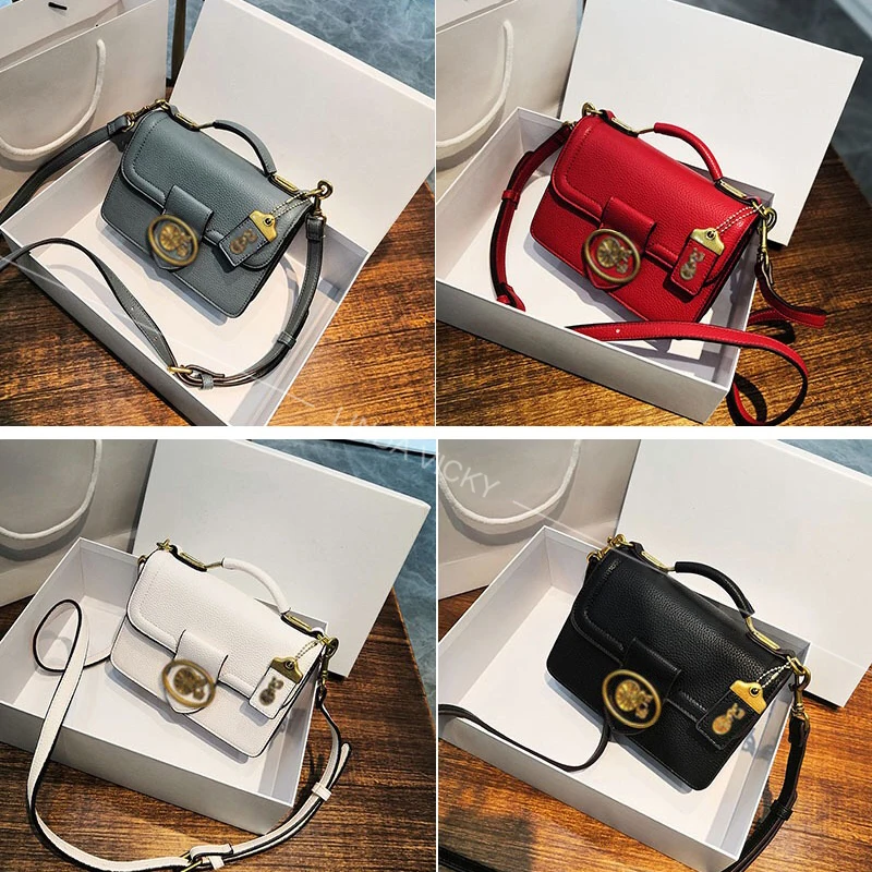 

Women Carriage Buckle Handbag 2021New Dionysian Bag Luxury Brand Fashion Small Square Bag Lady High Quality Leather Shoulder Bag