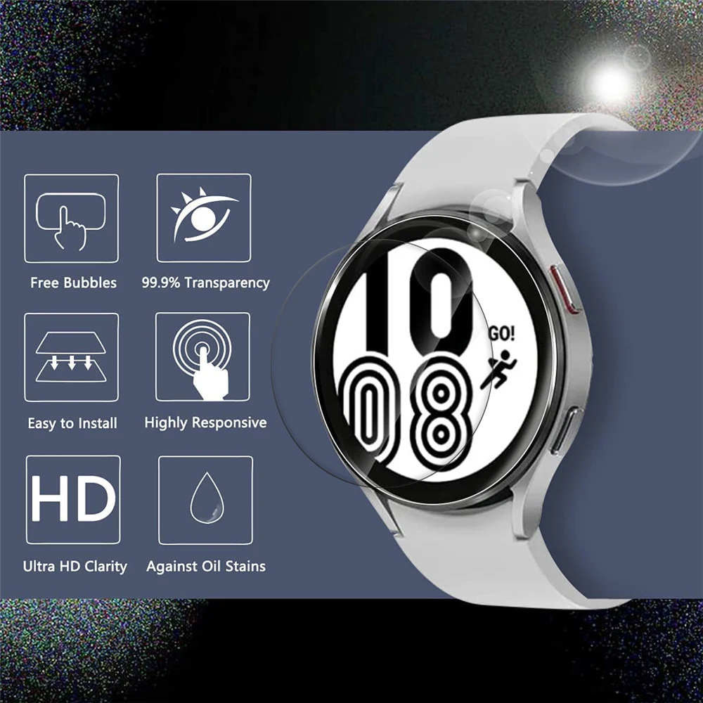 Закаленное стекло для samsung galaxy watch 4 44 мм 40 протектор экрана без пузырьков с