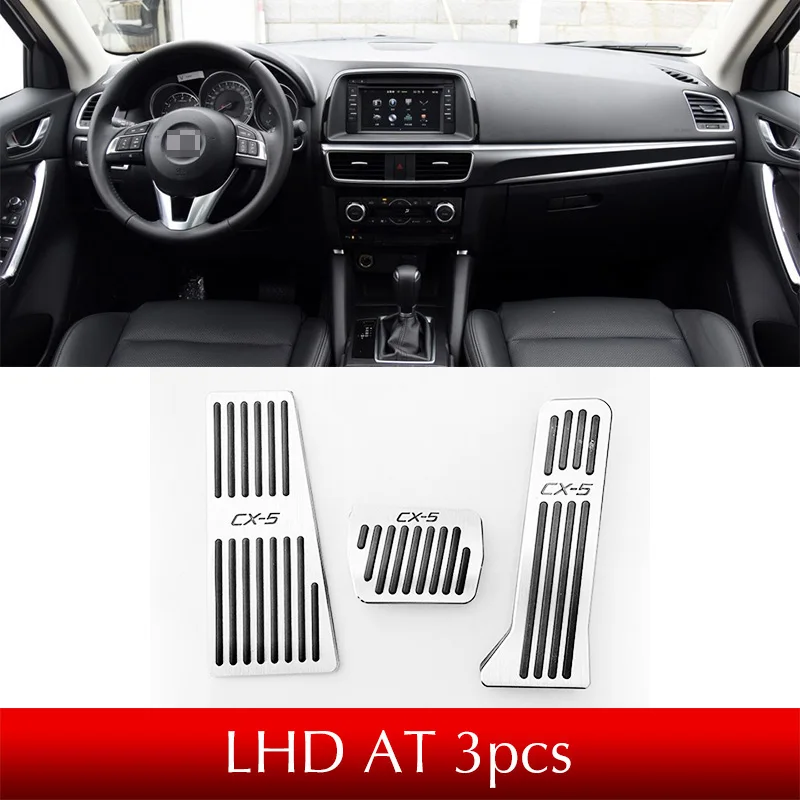 LHD AT 3pcs Для Mazda CX5,- KF автомобиль ремонт акселератора масло подставка для ног муфта сцепления тормозной дроссель беговые дорожки Стайлинг - Название цвета: LHD AT 3pcs