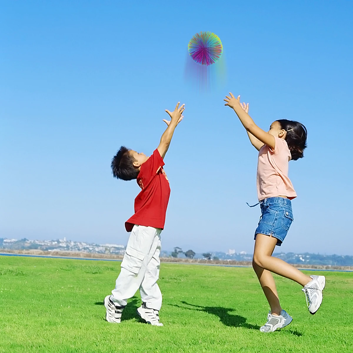 

5pcs/lot Outdoor Indoor Rainbow stress Ball Children Soft Sensory Play Fidget Toy Autism Stress Relief Active Fun Toy