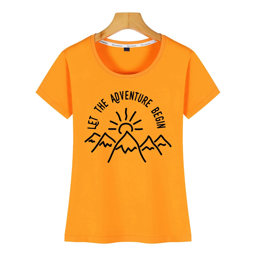 Tops T Shirt Women ad let the adventure begin Vogue Vintage Short Female Tshirt |