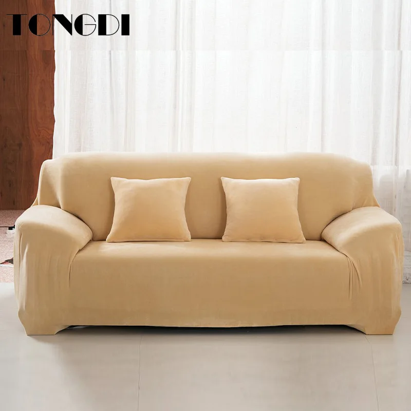 Эластичный чехол для дивана TONGDI мягкий фланелевый элегантный полноразмерный