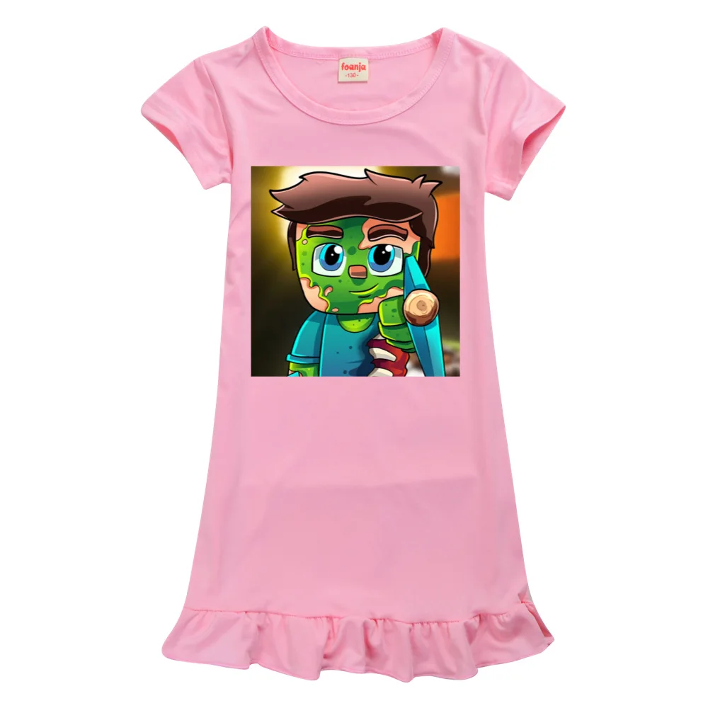 Ice silk Nightdress Little Teen Girl Pajamas Dresses Children lovely Cartoon Summer Nightgown Home Clothes Kids Sleepwear | Тематическая