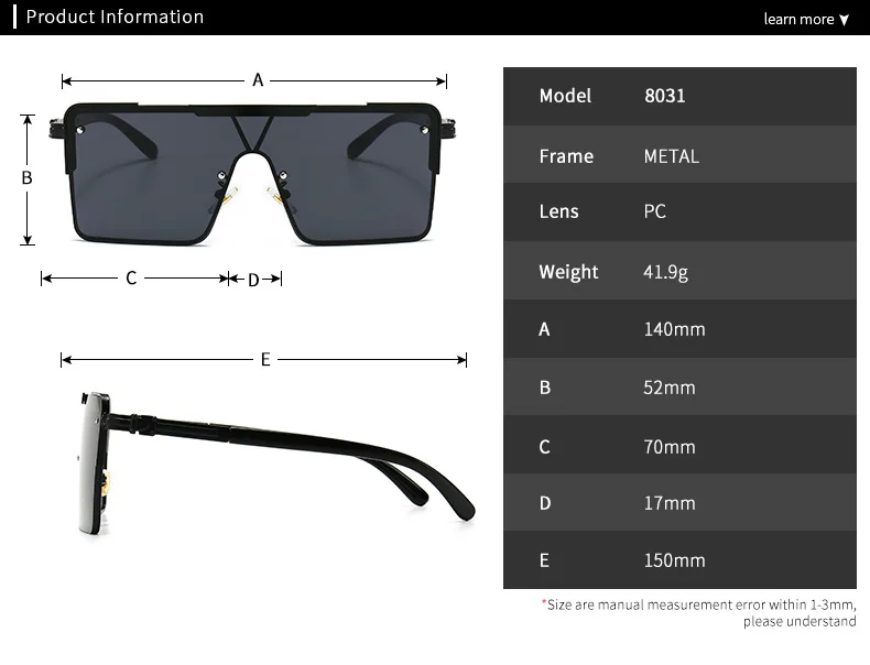 2020 новые модные негабаритные Квадратные Солнцезащитные очки без оправы Мужские