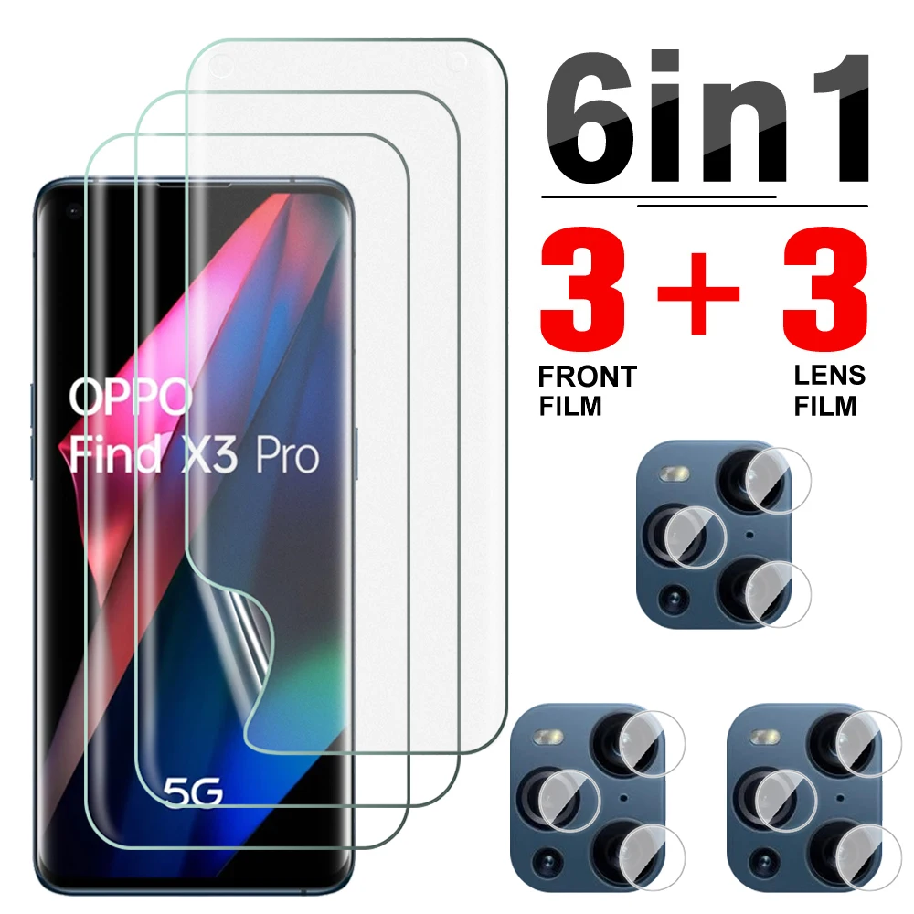 

6in1 Hydrogel Film For OPPO Find X3 Pro Camera Lens Protective Film For OPPO Find X3Pro X 3 Pro Soft Protection Film Not Glass