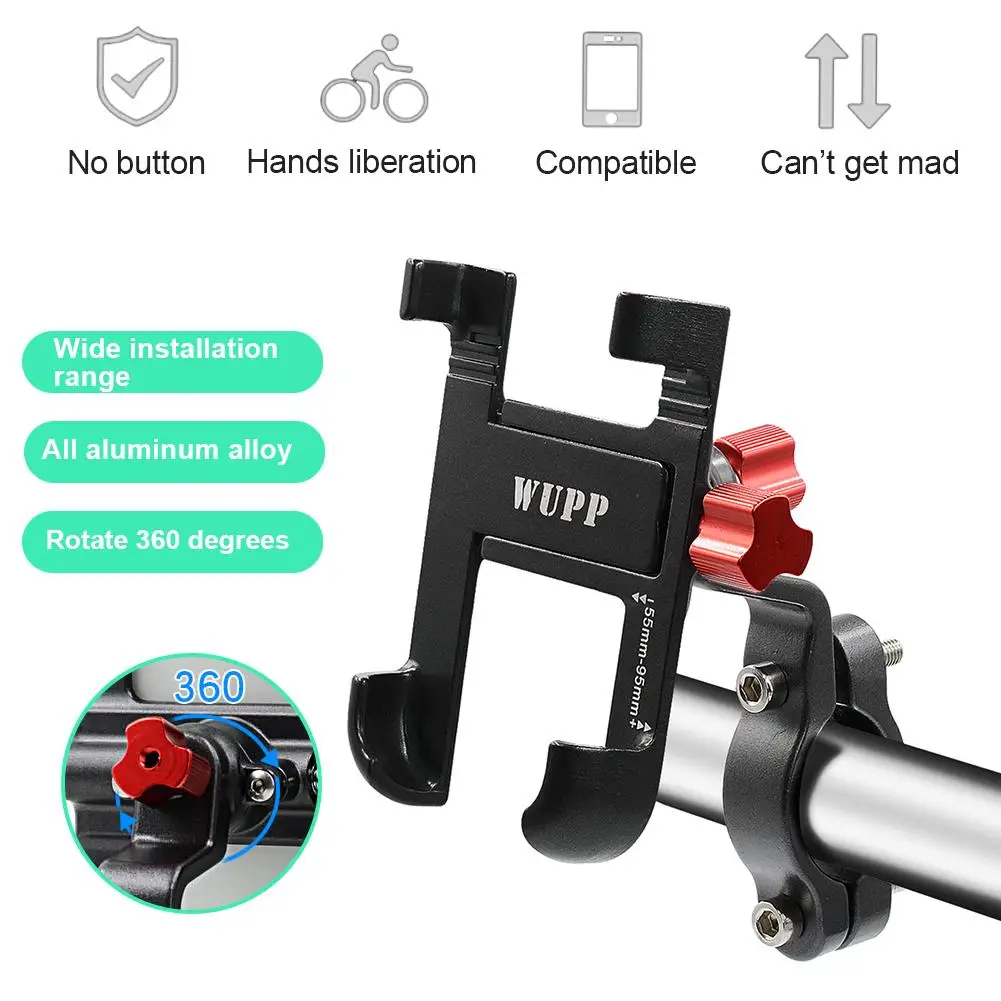 

Multi-functional Motorcycle Aluminum Alloy Phone Holder 360-degree Adjustable Bicycle Handlebar Phone Mount Mobile Phone Racks