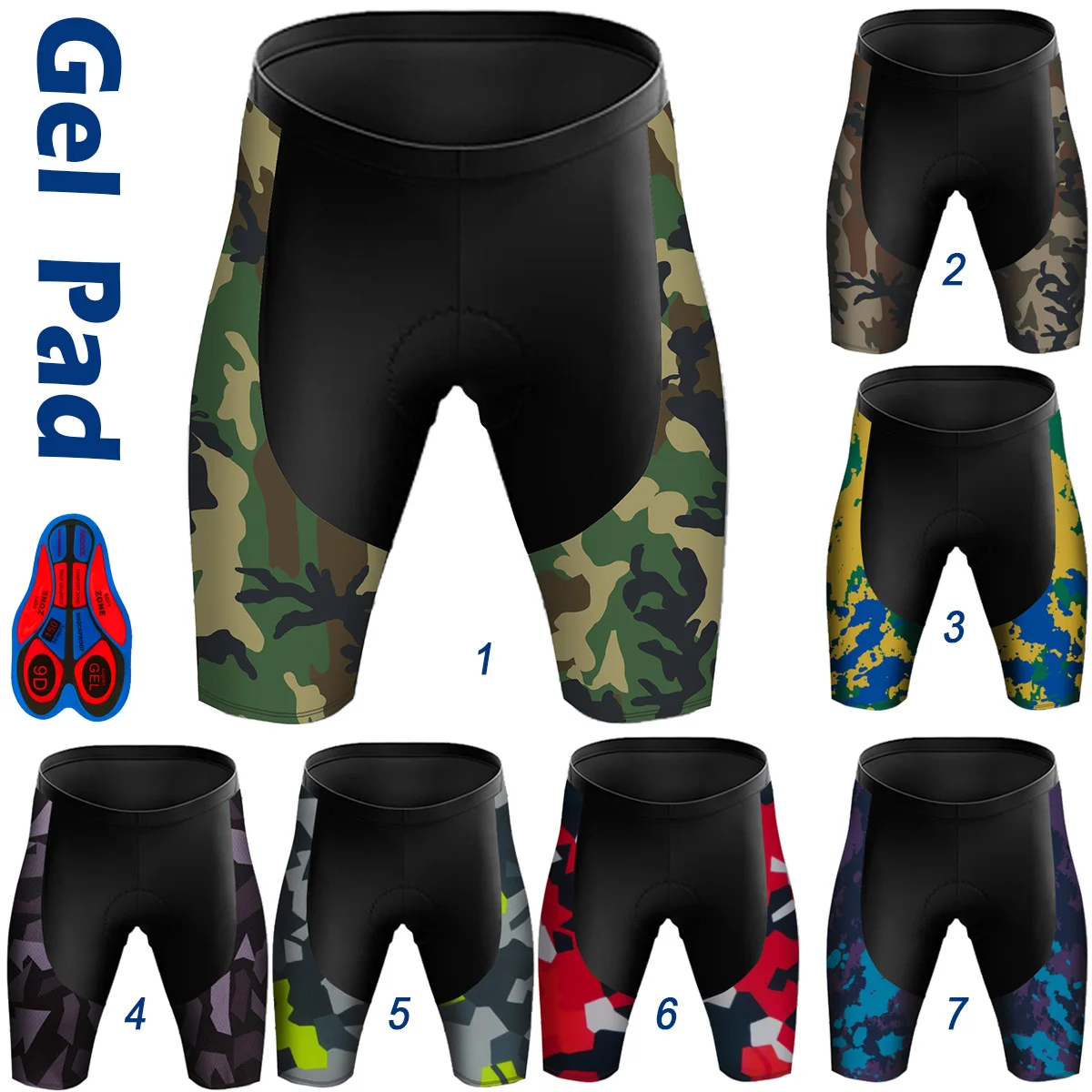 

Summer Pro race Cycling Fashion Men Shorts 9D Padded MTB Underpants Mountain Bike Sport Fitness For Bicycle wear Shockproof Bib