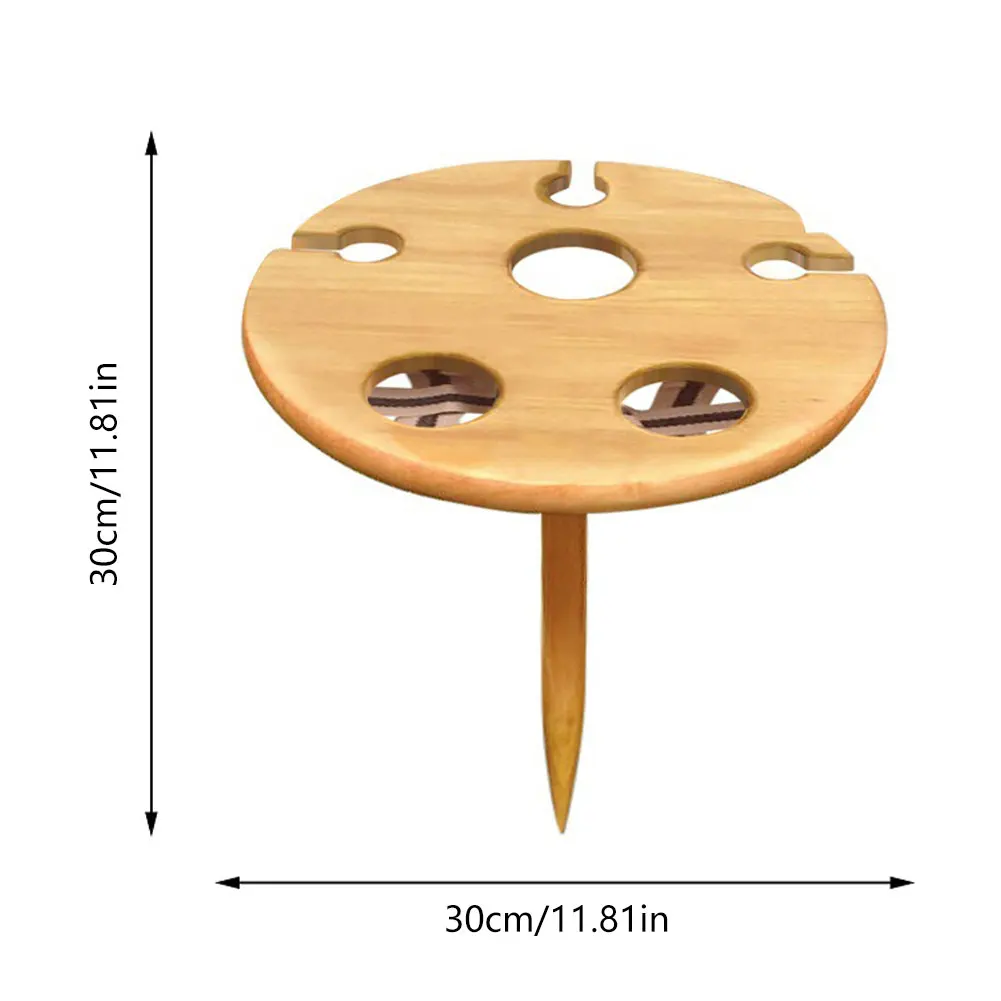 

Outdoor Wine Table With Foldable Round Desktop Mini Wooden Easy To Carry Wine Rack Picnic Fishing Party Travel Dropshipping