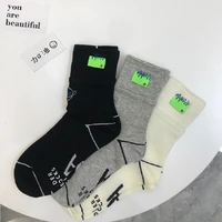 korean version of the new label cotton socks womens kawaii embroidery letters female socks fashion street sports maiden socks