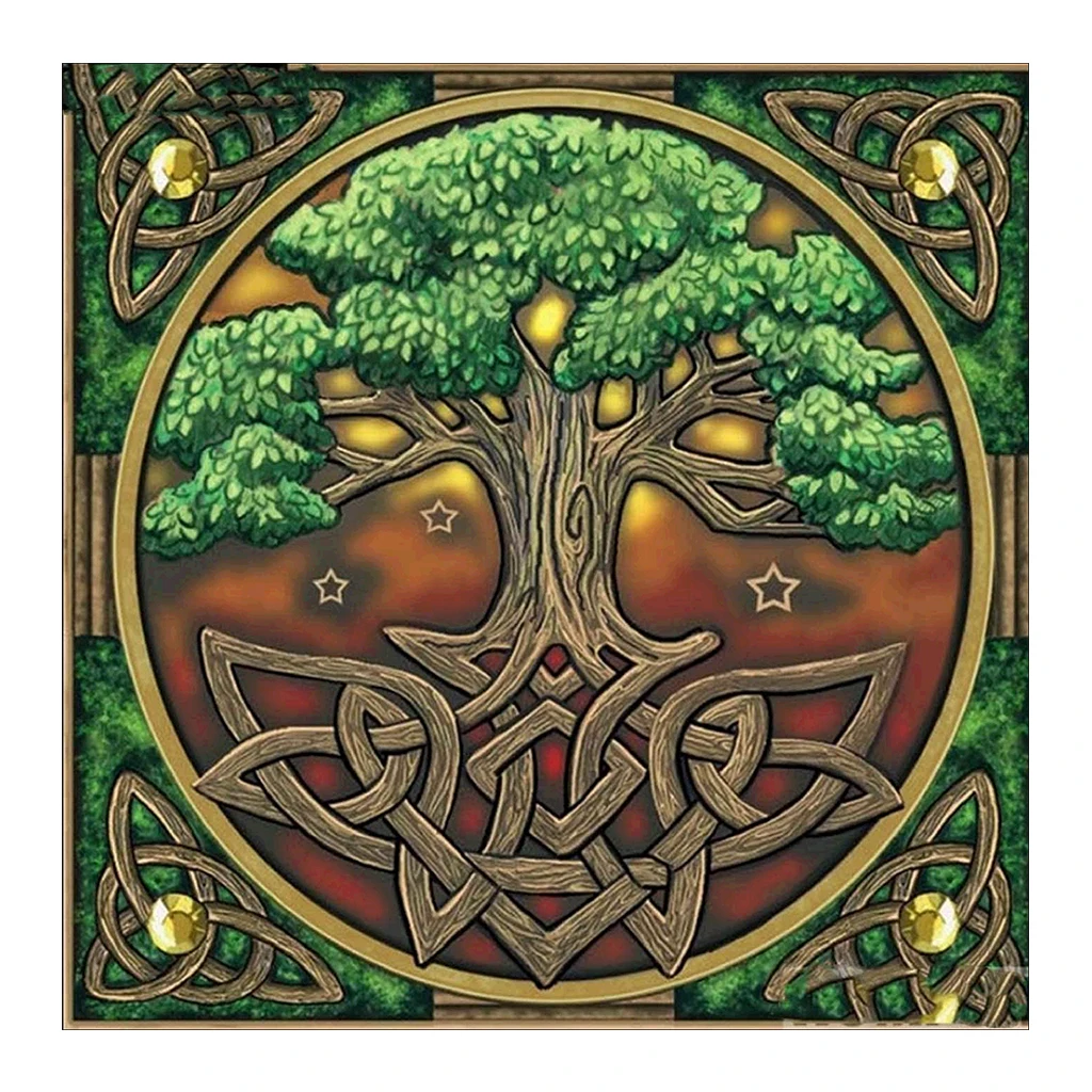 

5D DIY round diamond diamond painting cross stitch 3D diamond art embroidery landscape tree diamond inlaid decorative gift