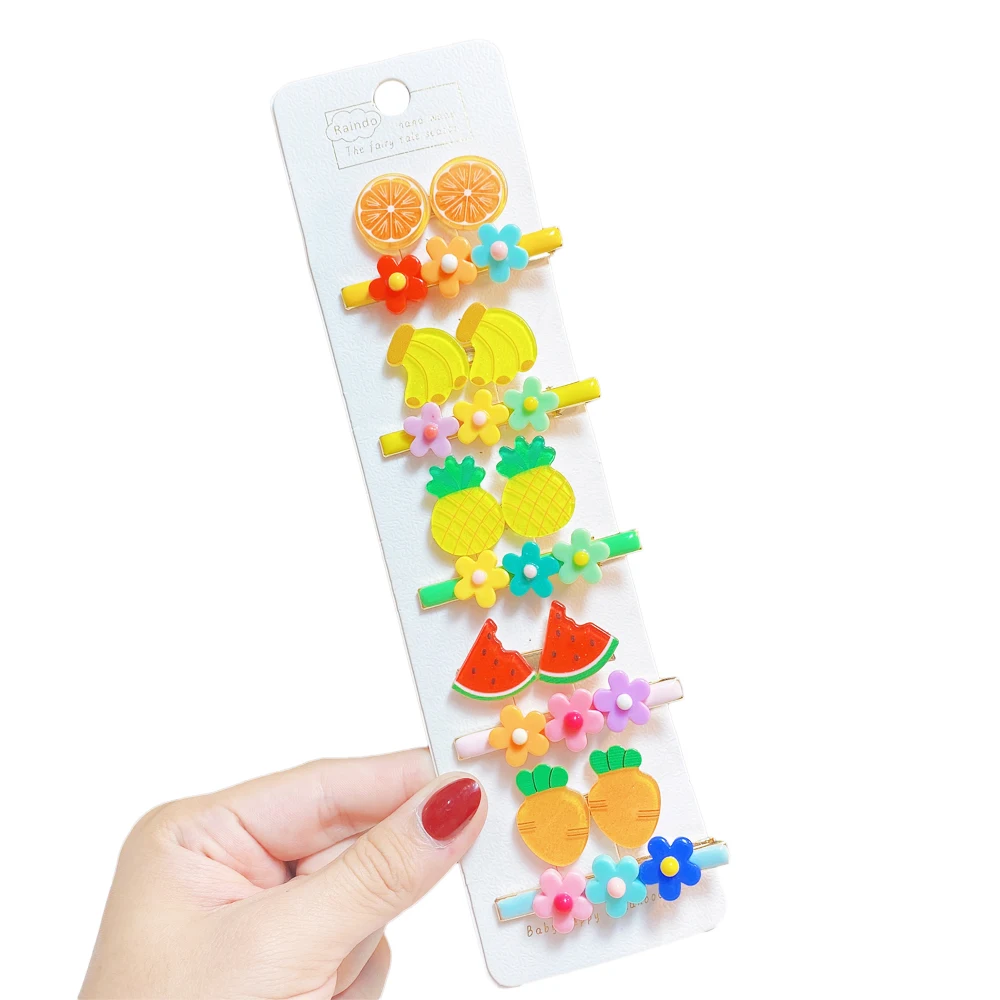 

1Set Girls Colorful Flower Fruit Hairpins Children Sweet Barrettes Hair Ornament Fashion Hair Accessories