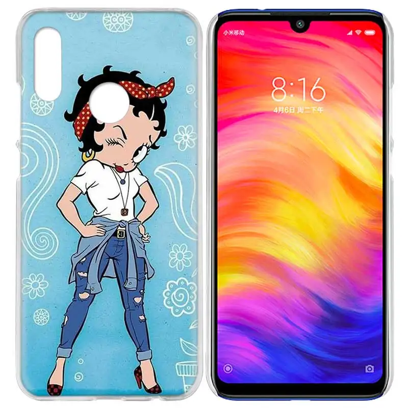 07 Чехол для Xiaomi Redmi Note 7 7A фотоаппаратов моментальной печати 7S 6 6A 5 Y3 K20 mi 8 до 9 лет CC9 CC9E A1 A2 A3 играть F1 Lite Pro Plus Betty Boop мультфильм - Цвет: 07