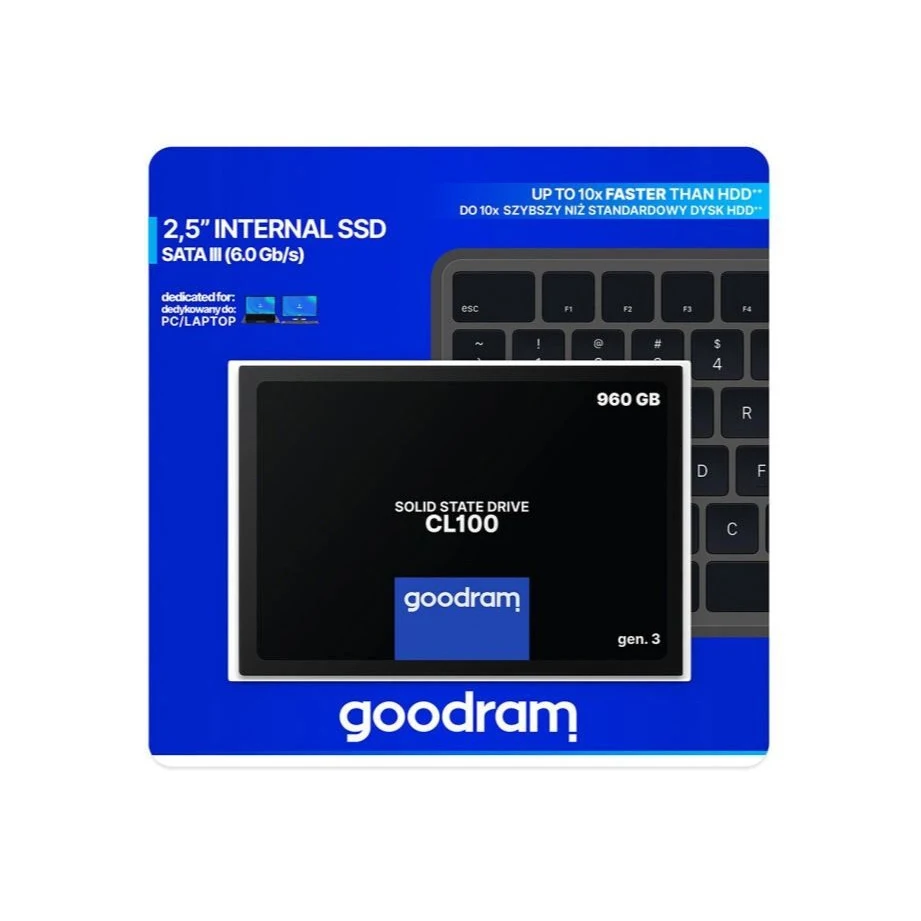 Твердотельный накопитель Goodram CL100 gen.3 SSDPR-CL100-960-G3 SSD 2.5&quot 960Gb SATA-III чтение: 540 Мб/с