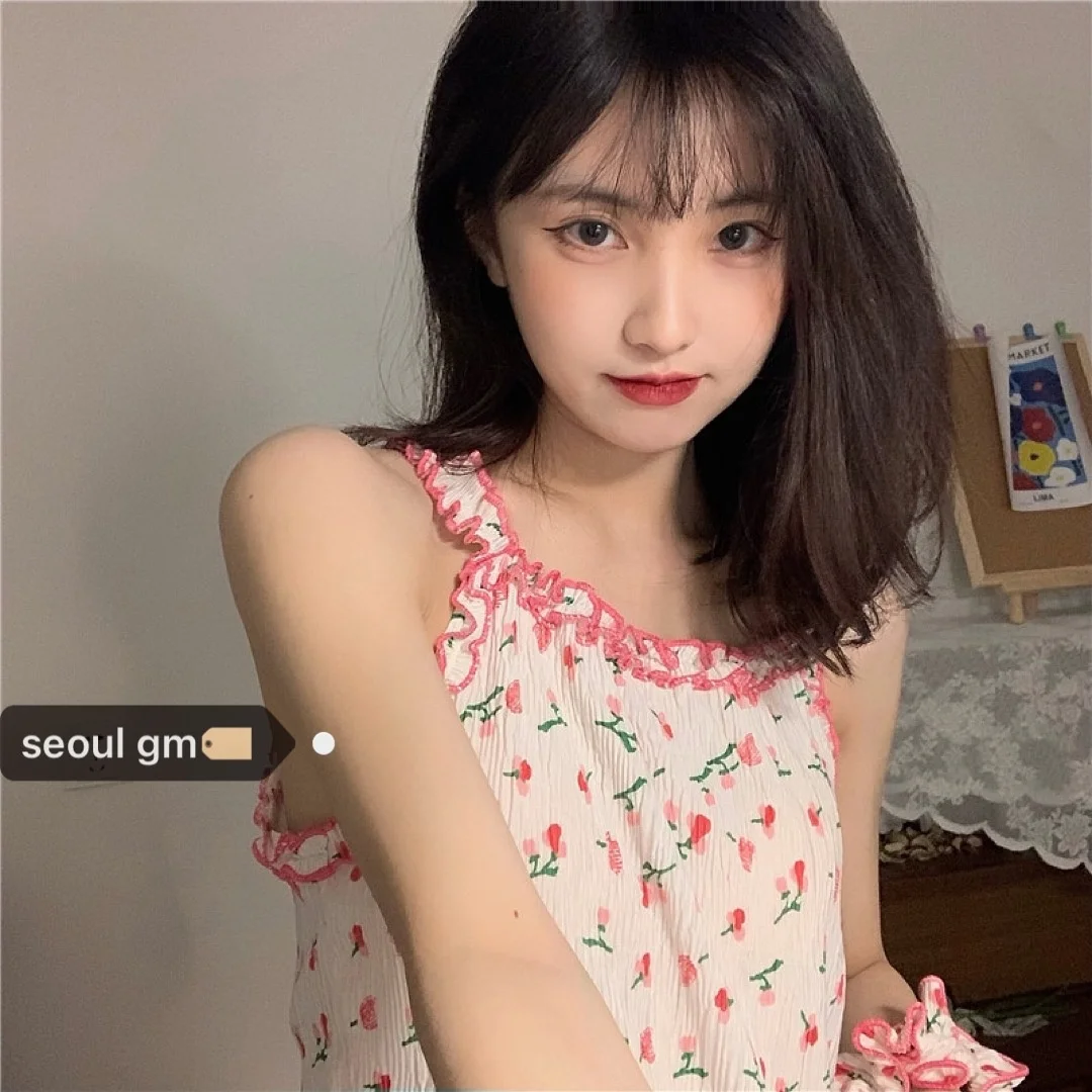 Цветочный цветной жилет для девушек в Корейском стиле иностранном уменьшающий