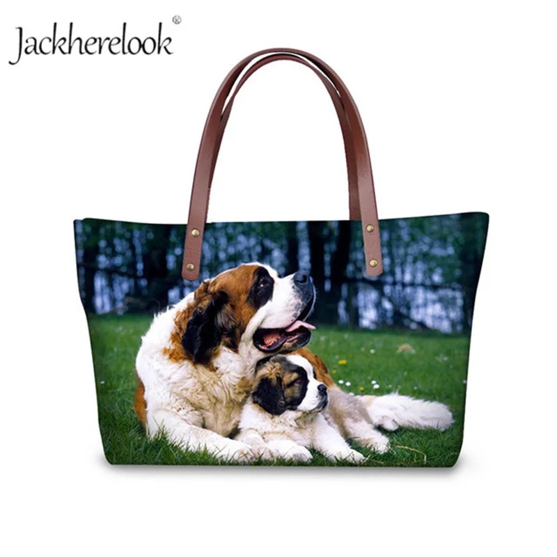 Женская сумка через плечо Jackherelook с принтом Сен Бернара модные сумки верхней