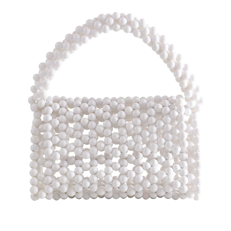 Летняя женская сумка ручной работы с жемчугом дизайнерская через плечо бисером